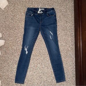 Satin Doll Distressed Skinny Jeans - Pull-On Elastic Waist - Size 2